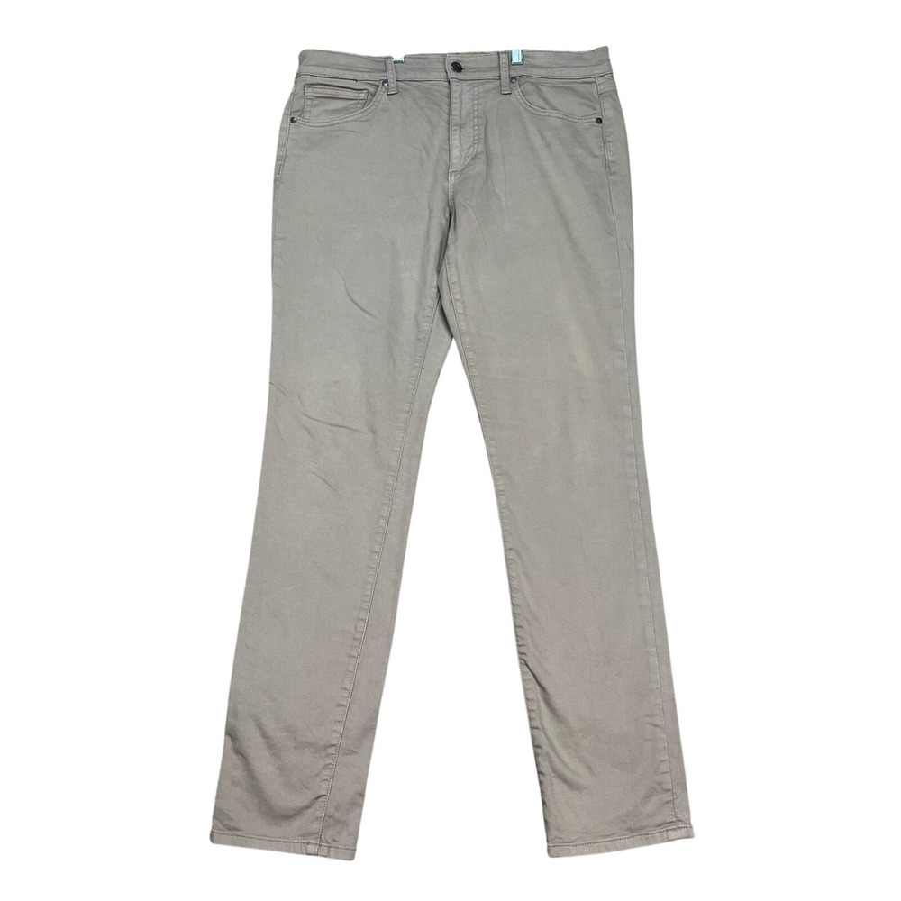 Joe's Jeans Brixton Straight Narrow Pants Men 33x33 Khaki Tan 5 Pocket Twill EUC
